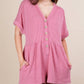 Very J - Two Tone Ribbed Knit Comfy Casual Romper