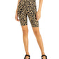 LNA Women's Leopard Print Bike Shorts Black Size Small