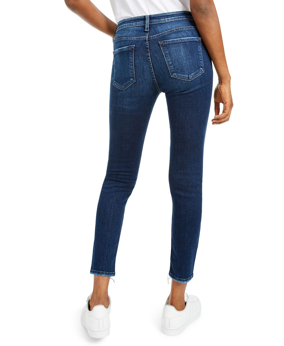 Flying Monkey Women's Cropped Frayed Skinny Jeans Blue Size 30