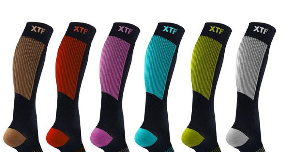 Extreme Fit Men's 6 Pair Copper Compression Socks Brown Size Small