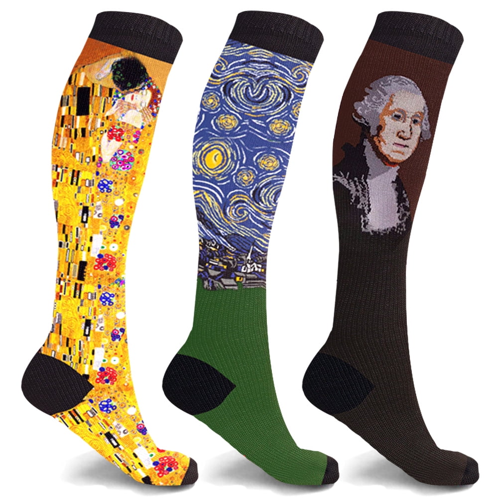 XTF By Extreme Fit Women's Compression Knee High for 3 Pack Socks Brown Size Small
