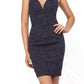 Abby Paris - Sparkle Sweetheart Neck Mini Dress Open Back