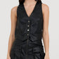 Vintage Havana - Leather Vest And Skirt Set
