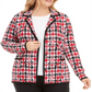 Belldini Women's Houndstooth Print Point Collar Cardigan Red Size XX-Large