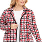 Belldini Women's Houndstooth Print Point Collar Cardigan Red Size XX-Large