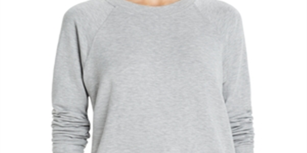 Splits59 Women's Warm Up Curved Hem Sweatshirt Gray Size Small