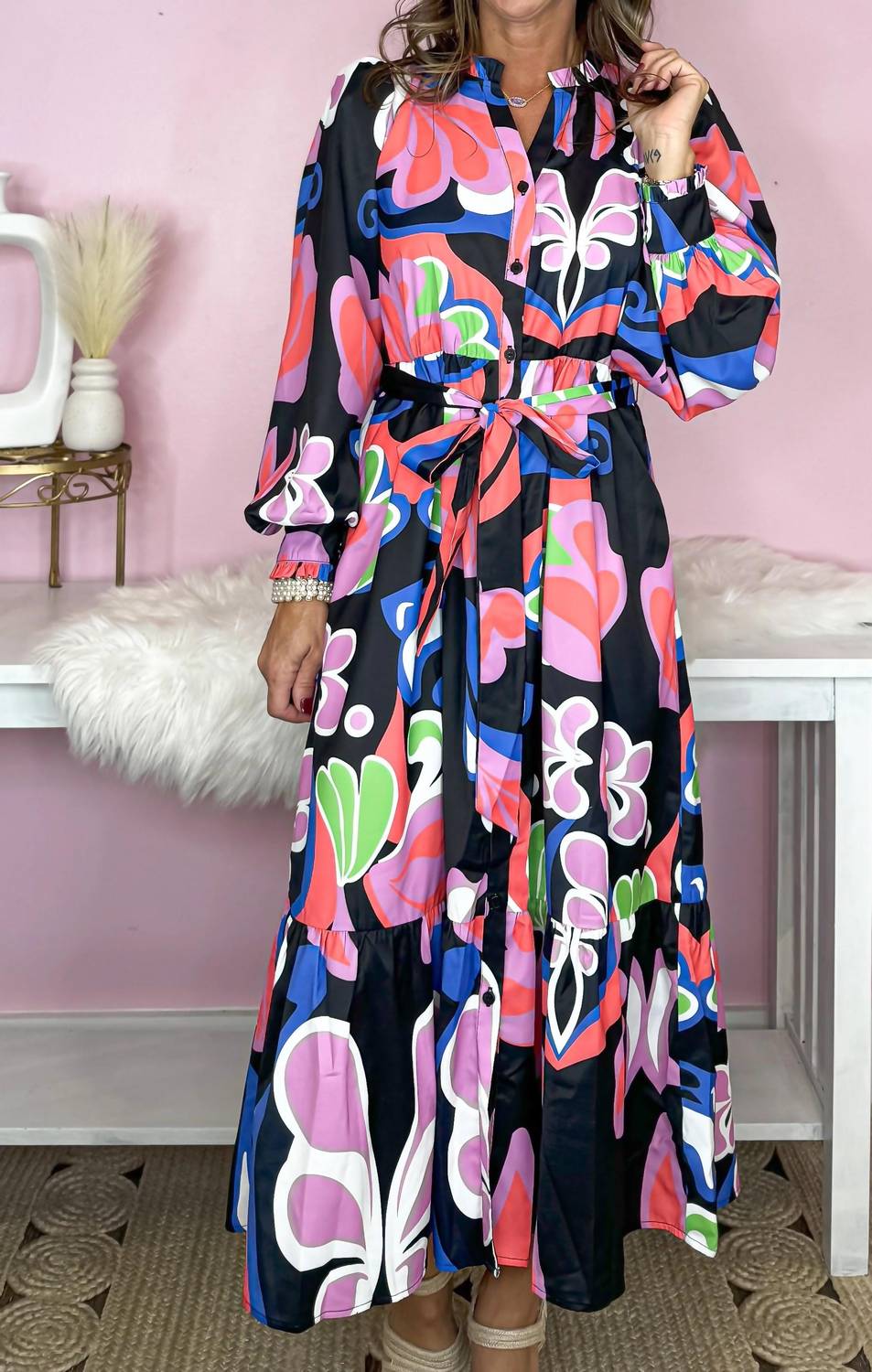 Jodifl - It's No Surprise Abstract Midi Dress