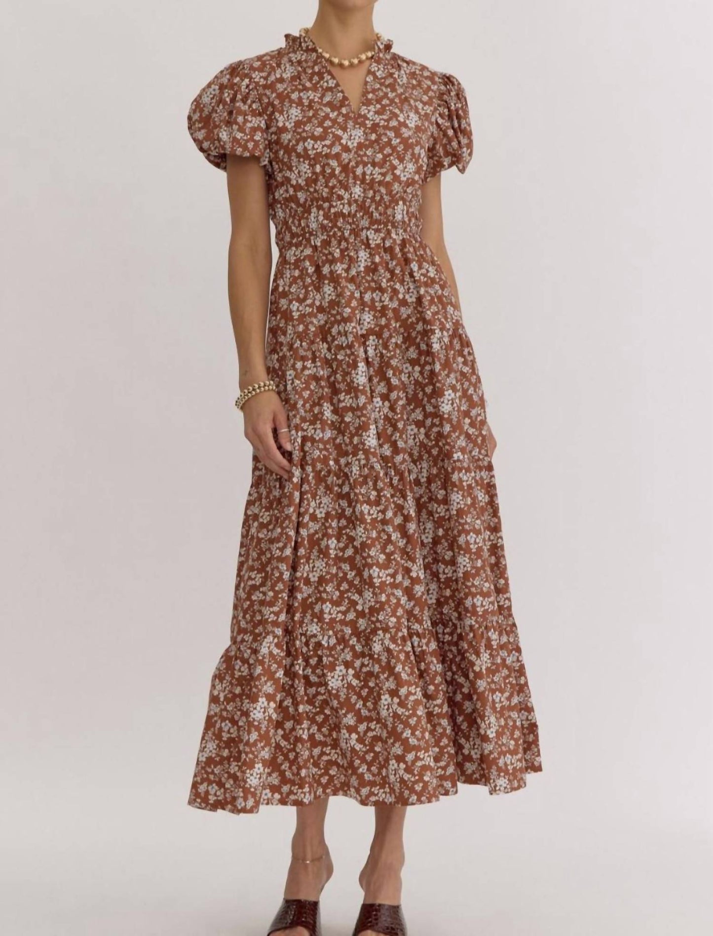 Entro - Fall Floral Midi Dress
