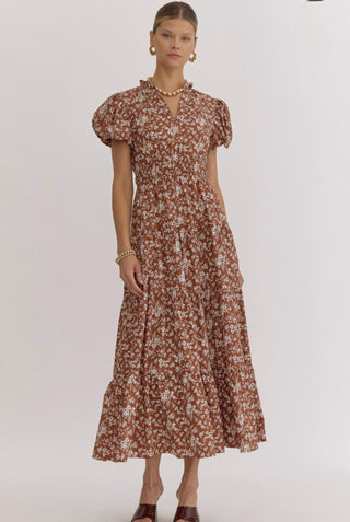 Entro - Fall Floral Midi Dress