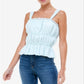 Q & A Women's Smocked Metallic Cami Top Blue Size X-Large