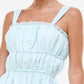 Q & A Women's Smocked Metallic Cami Top Blue Size X-Large