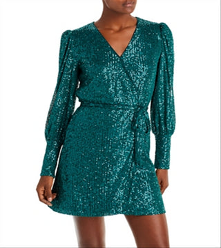 Aqua Women's Sequin Mini Dress Green Size 6