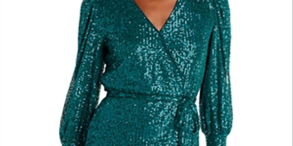 Aqua Women's Sequin Mini Dress Green Size 6