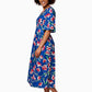 Leota Women's Short Sleeve Zoe Dress in Wild Tulips Blue