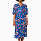 Leota Women's Short Sleeve Zoe Dress in Wild Tulips Blue