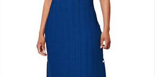 Leota Hilary Dress Varigated Rib Knit Gala Blue Size Small
