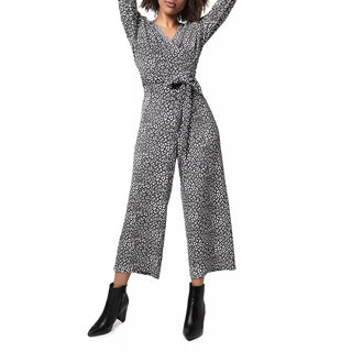 Leota Women's Kayla Cheetah Print Jumpsuit Gray Size XX-Large
