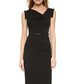 Black Halo Women's 'Jackie' Belted Gabardine Sheath Dress Black Size 0