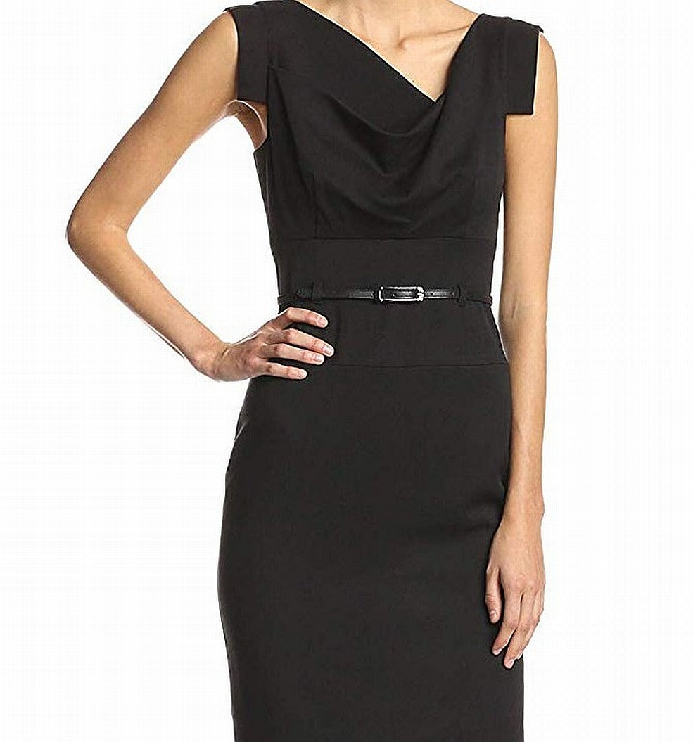 Black Halo Women's Jackie O Belted Dress Black Size 6