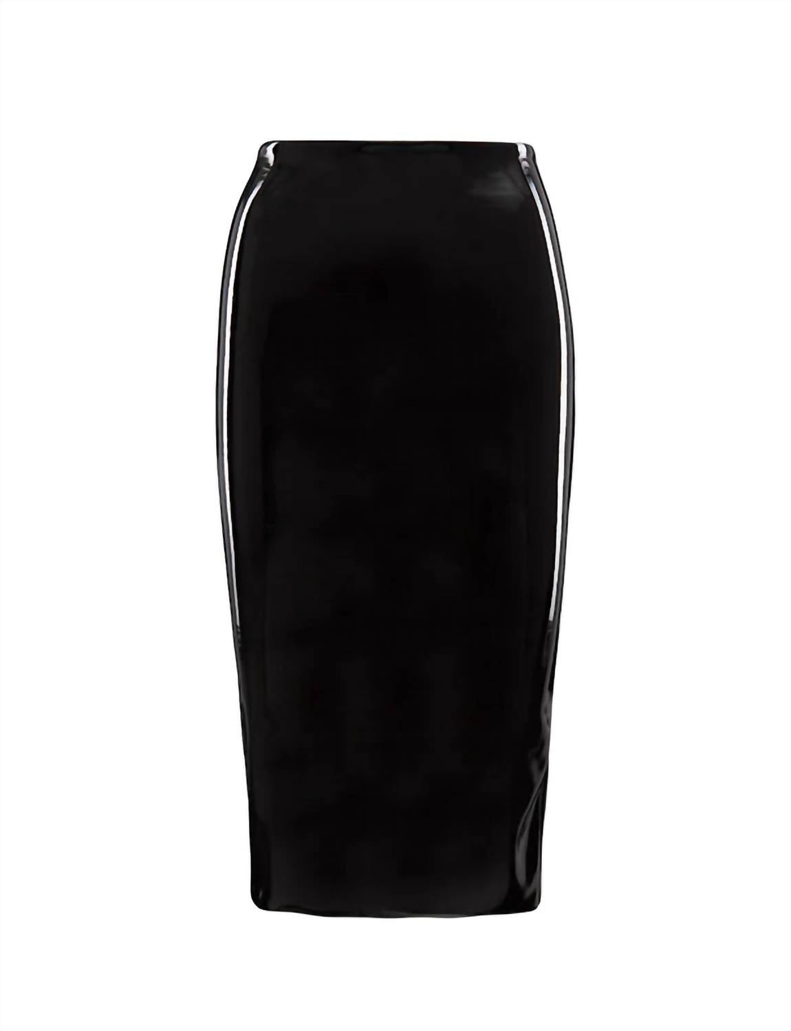 Commando - Women's Faux Patent Leather Midi Skirt