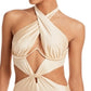 Andrea Iyamah Women's Nayo Metallic One Piece Swimsuit White Size Small
