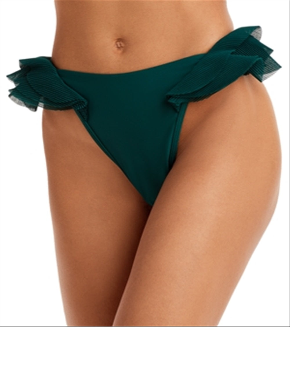 Andrea Iyamah Women's Salama Ruffle Bikini Bottom Green Size Medium