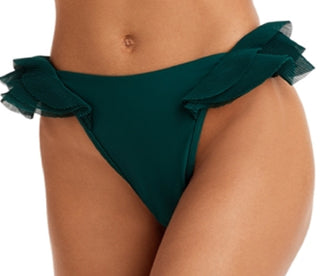Andrea Iyamah Women's Salama Ruffle Bikini Bottom Green Size Medium