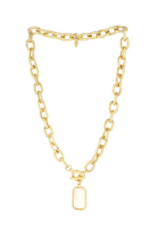 Ettika - Women's Chain Link And Mother Of Pearl Necklace