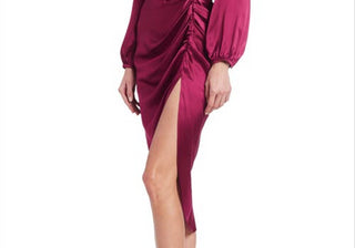 Amanda Uprichard Roma Silk Dress, Aubergine - Medium