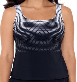 Reebok Women's Endless Endurance Tankini Top Swimsuit Black Size 14