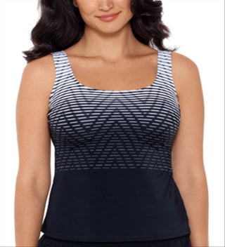 Reebok Women's Endless Endurance Tankini Top Swimsuit Black Size 14