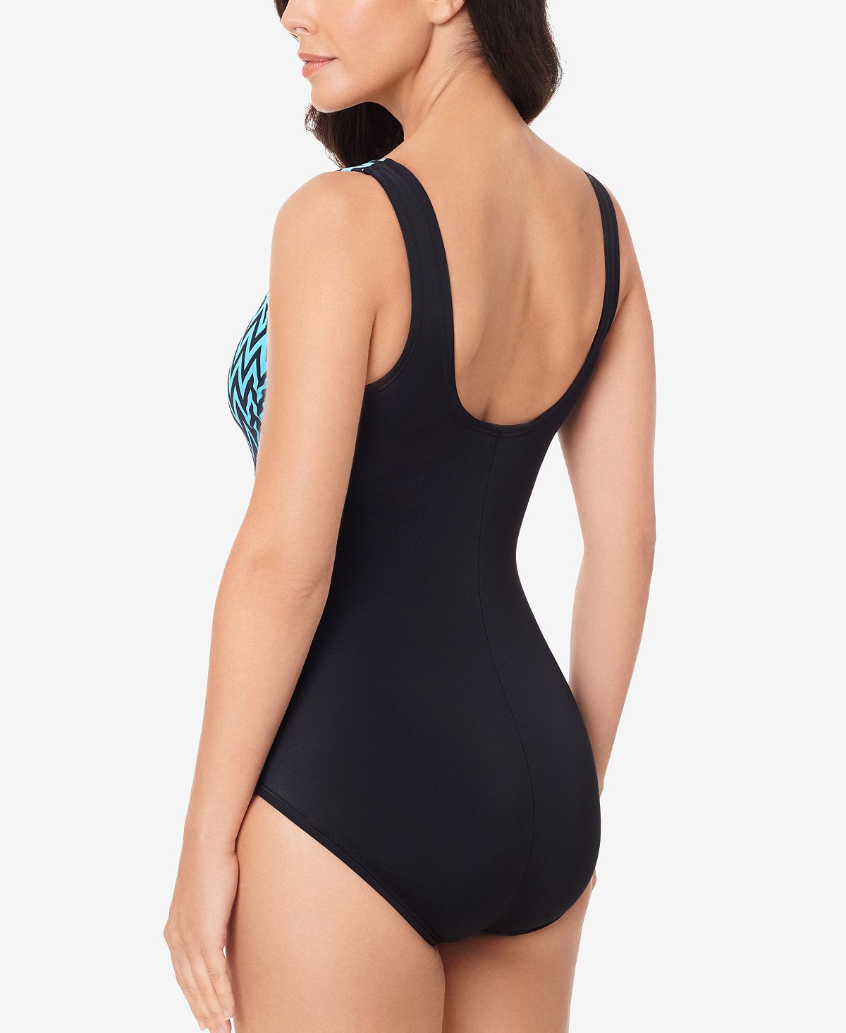 Reebok Women's Electrifying Printed One Piece Swimsuit Blue Size 18