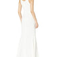 Dress The Population Women's Iris Slit Crepe Gown White Size X-Small