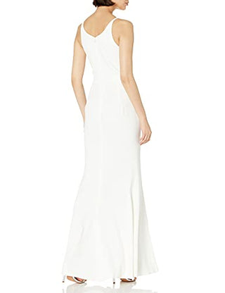 Dress The Population Women's Iris Slit Crepe Gown White Size X-Small