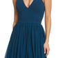 Dress The Population Women's Alicia Mixed Media Midi Dress Blue Size Medium
