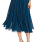 Dress The Population Women's Alicia Mixed Media Midi Dress Blue Size Medium