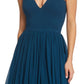 Dress The Population Women's Alicia Mixed Media Midi Dress Blue Size XX-Large