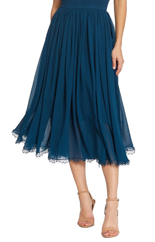 Dress The Population Women's Alicia Mixed Media Midi Dress Blue Size XX-Large