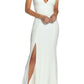 Dress The Population Women's Iris Slit Crepe Gown White Size XX-Small