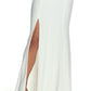 Dress The Population Women's Iris Slit Crepe Gown White Size XX-Small