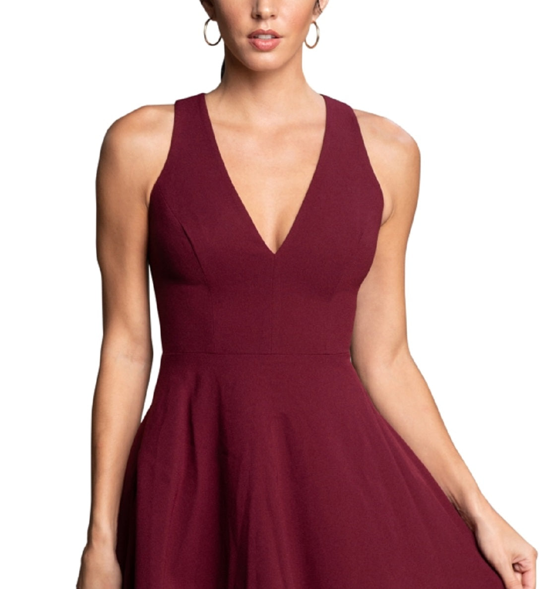 Dress The Population Women's Catalina Fit & Flare Cocktail Dress Red Size X-Small