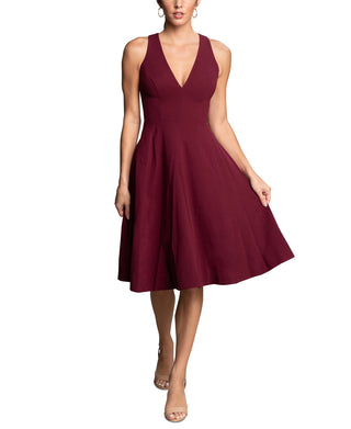 Dress The Population Women's Catalina V Neck Dress Red Size Large