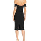 Dress The Population Women's Bailey Off The Shoulder Body Con Dress Black Size Small