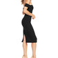 Dress The Population Women's Bailey Off The Shoulder Body Con Dress Black Size X-Large