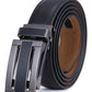 Mio Marino Men's Linxx Designer Ratchet Leather Belt Black Size Medium