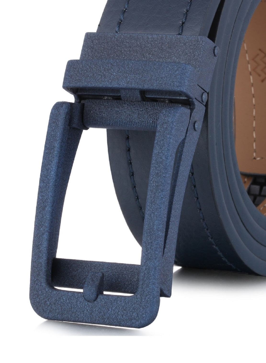 Mio Marino Men's Rugged Leather Linxx Designer Ratchet Belt Blue Size Medium