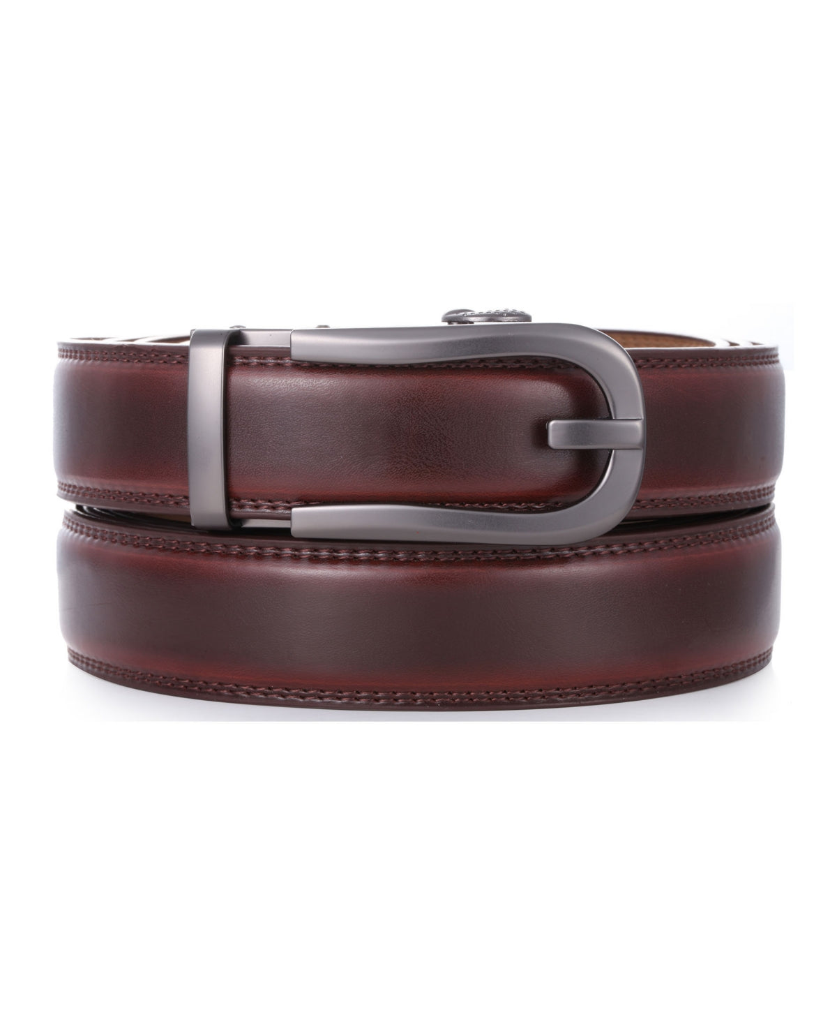 Mio Marino Men's Dapper Leather Ratchet Belts Red Size Large