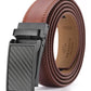 Mio Marino Men's Linxx Designer Ratchet Leather Belt Brown Size Large