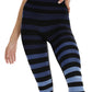 K-Deer Women's Striped Sneaker Length Leggings Blue Size X-Large