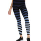 K-Deer Women's Striped Sneaker Length Leggings Blue Size X-Large